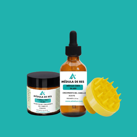 Aceite y Pomada Capilar de Tuétano de Res con Cepillo para el Cuero Cabelludo