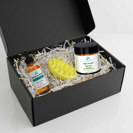 Hair Growth Secret Kit – Moringa Pomade & Ox Marrow Oil with Scalp Brush