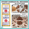 Cockroach Killing Bait Powder (15 Pack) – 0.05% Fipronil Roach Killer – Fast-Acting Indoor Pest Control with Broom & Gloves