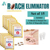 Cockroach Killing Bait Powder (15 Pack) – 0.05% Fipronil Roach Killer – Fast-Acting Indoor Pest Control with Broom & Gloves